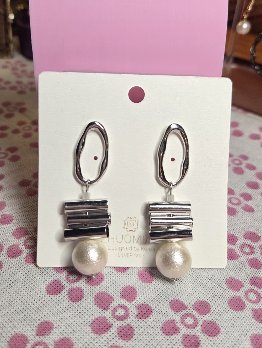 925 Sterling Silver Pearl Drop Earrings